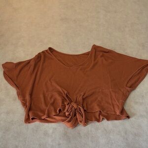 Women's Rust Tie-Front Top